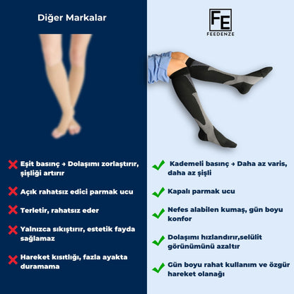 Feedenze 3'lü Etki Varis Çorabı