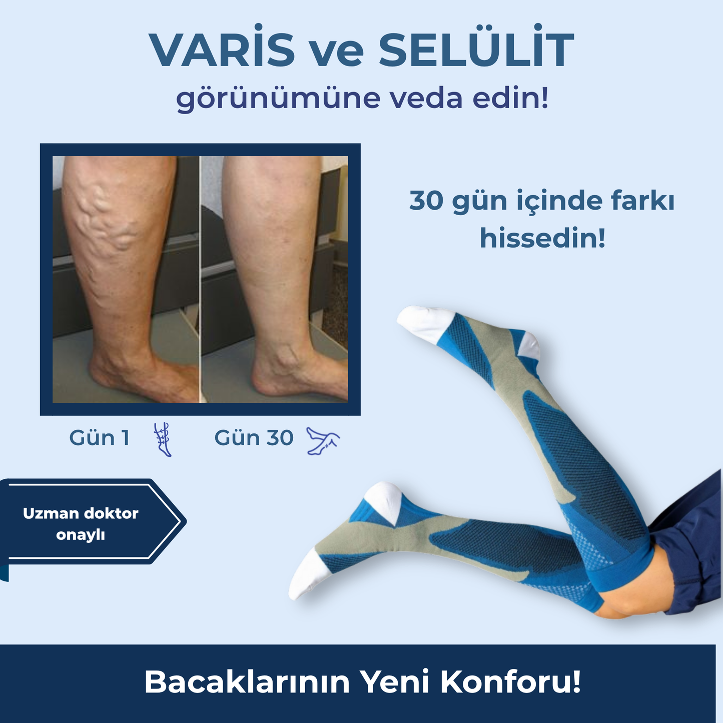 Feedenze 3'lü Etki Varis Çorabı